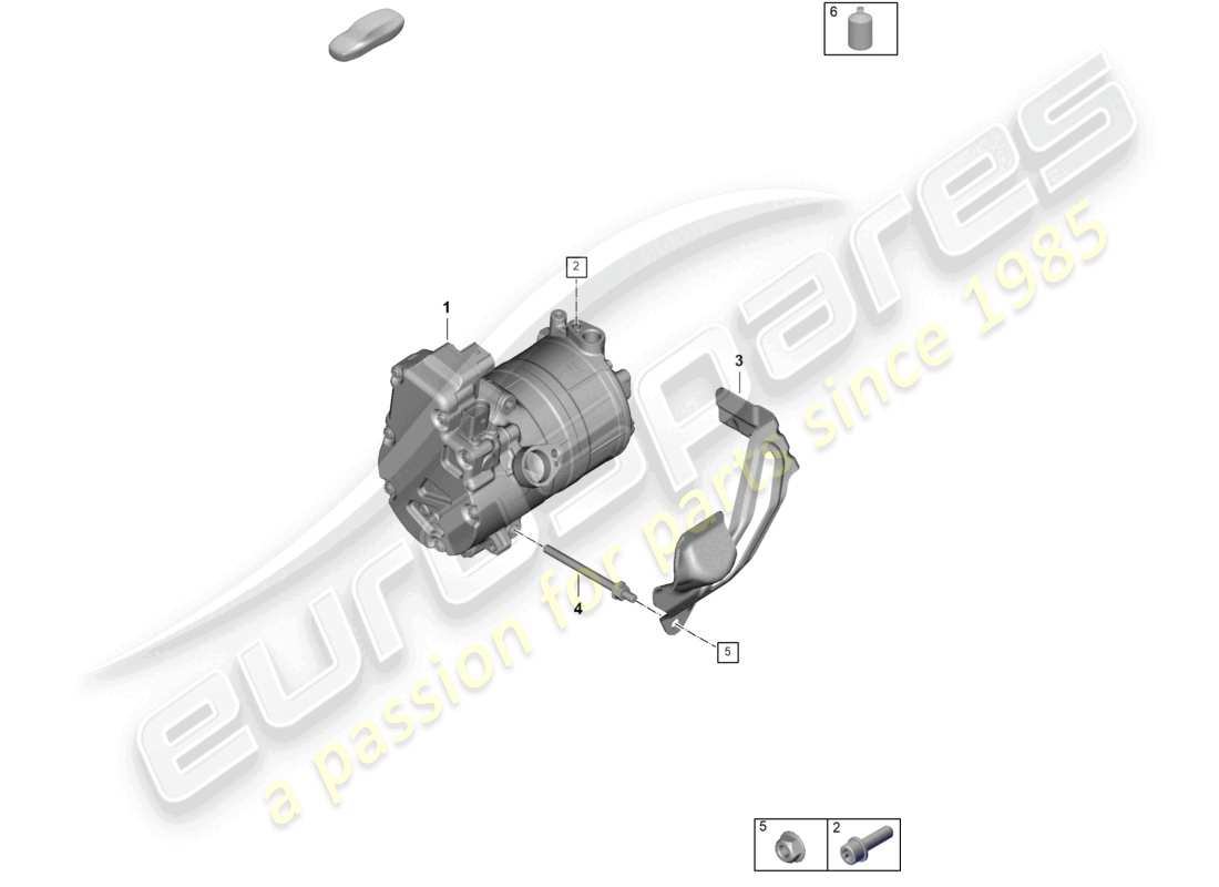 porsche 2025 (panamera 976) heizung, klimaanlage für fahrzeuge mit hybridantrieb elektrischer klimakompressor teilediagramm