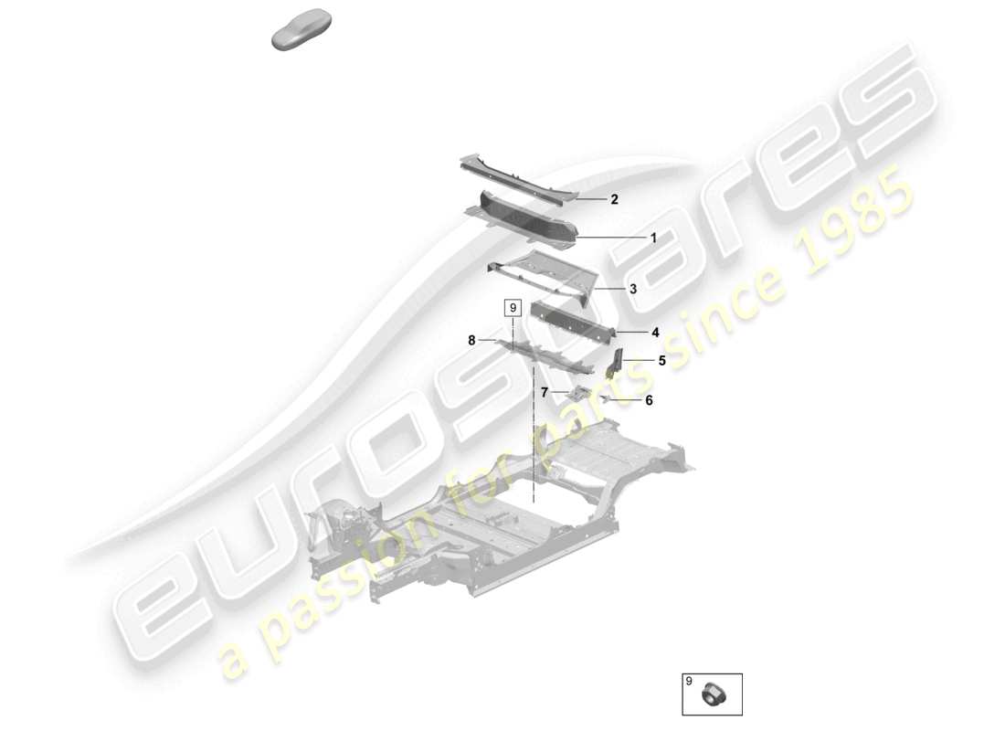 porsche 2025 (macan-e) bodenplatte hintere sitzstütze teilediagramm