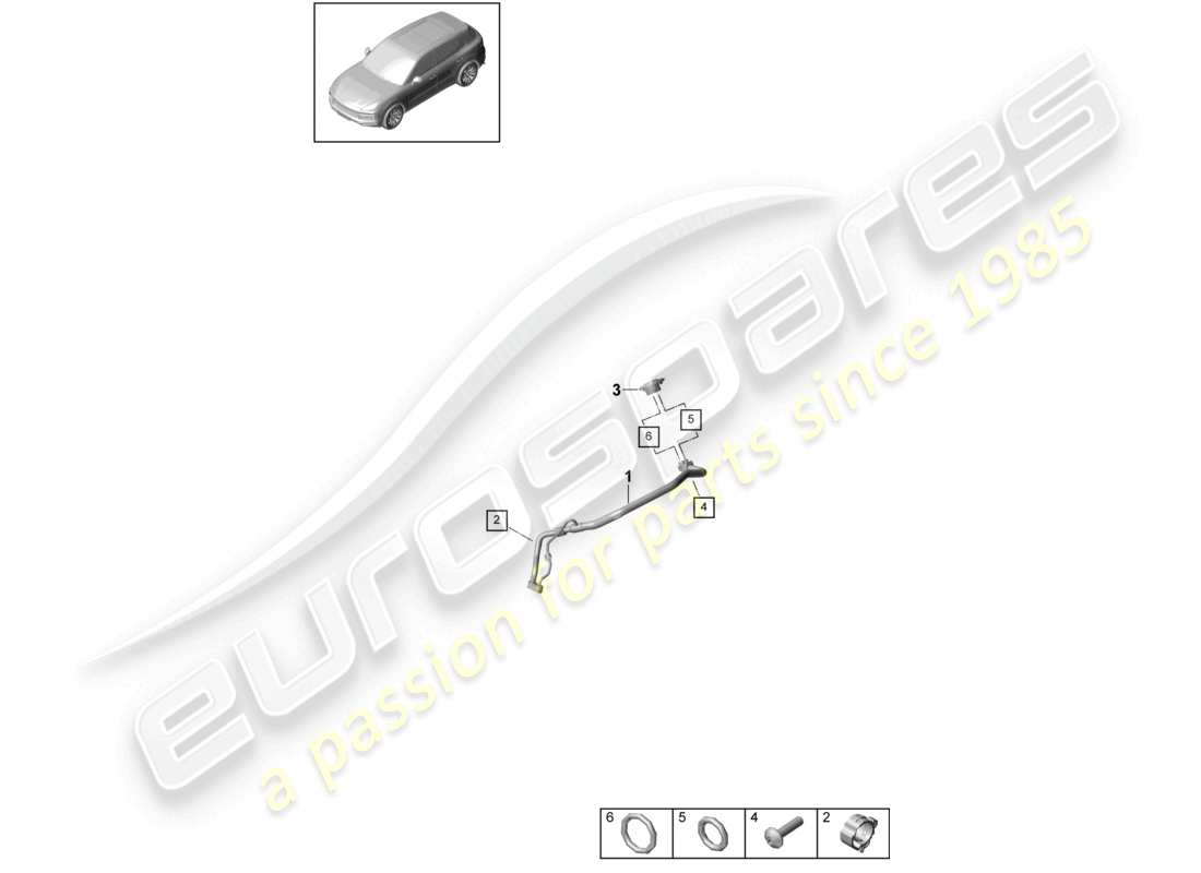 porsche 2024 (cayenne e3 9ya/9yb) kältemittelkreislauf rhd im wagentunnel für fahrzeuge mit hybridantrieb ersatzteildiagramm