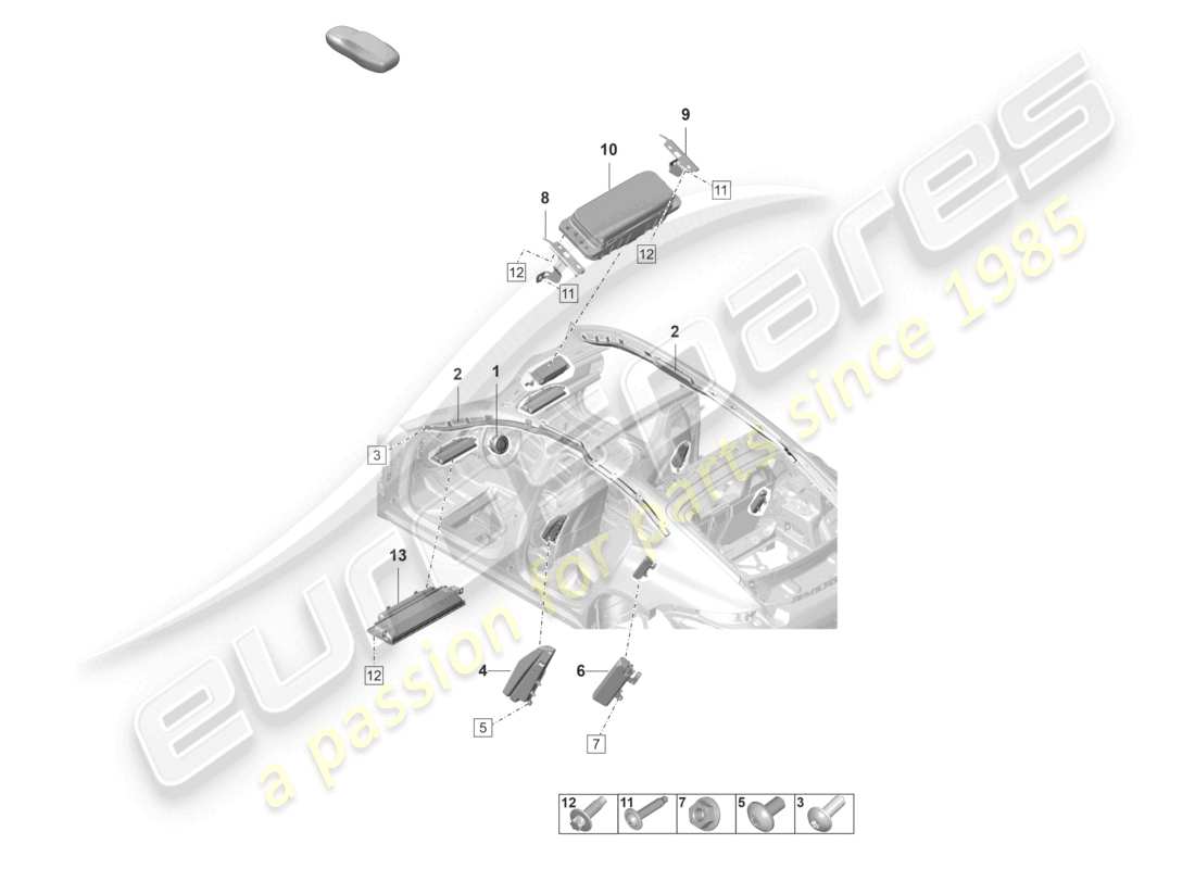 porsche 2022 (panamera 971-2) airbag-teilediagramm