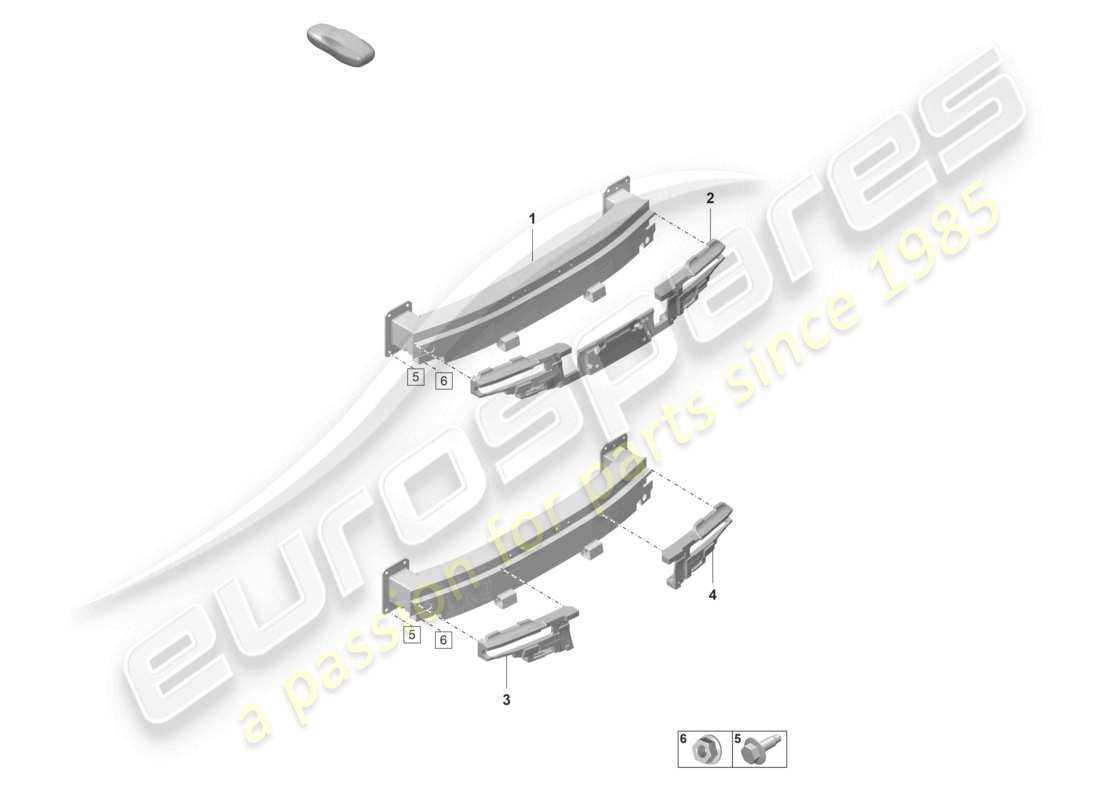 porsche 2020 (taycan 9j1-1) stoßstangenträger hinten, ersatzteildiagramm
