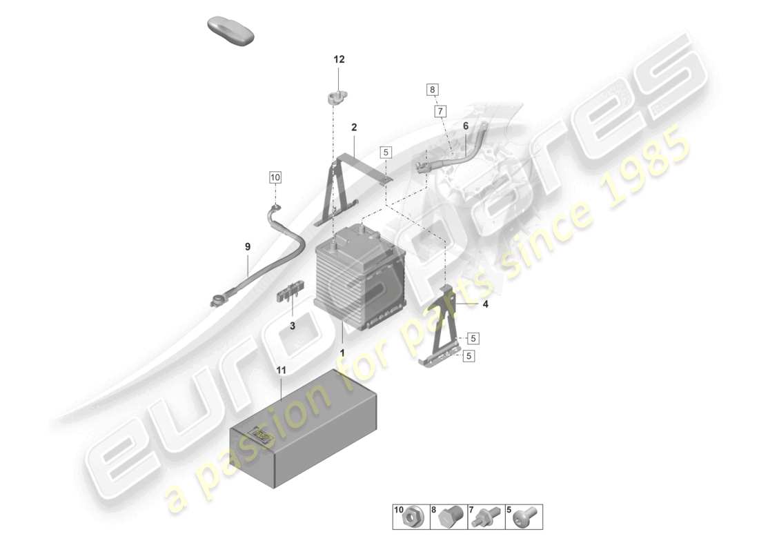 porsche 2023 (taycan 9j1-1) lithiumbatterie-ersatzteildiagramm