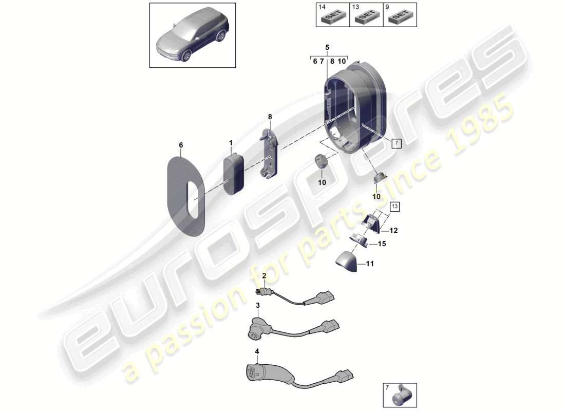 porsche 2024 (cayenne e3 9ya/9yb) ladekabel für das laden zu startseite für fahrzeuge mit hybridantrieb porsche mobile charger connect teilediagramm