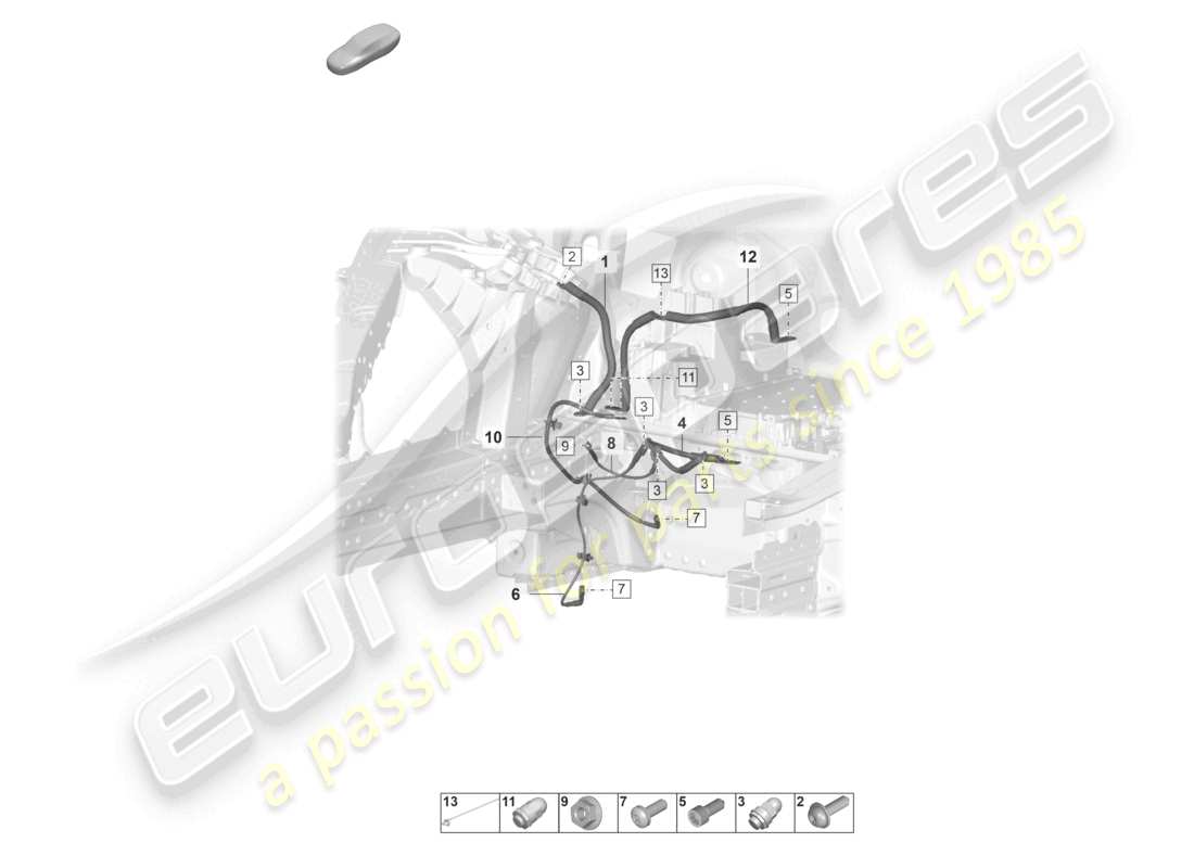 porsche 2023 (taycan 9j1-1) erdungsleitung teilediagramm