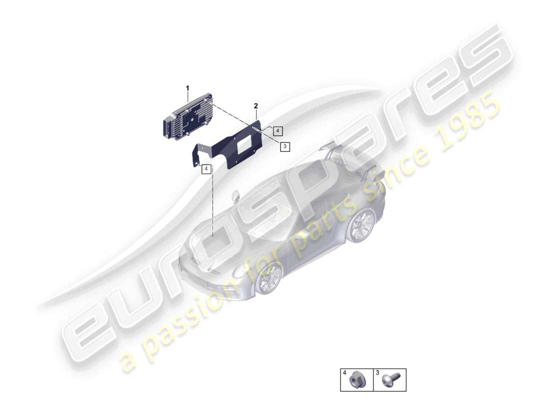 porsche 2025 (992-2 gt3) steuergerät für fahrgestell ersatzteildiagramm