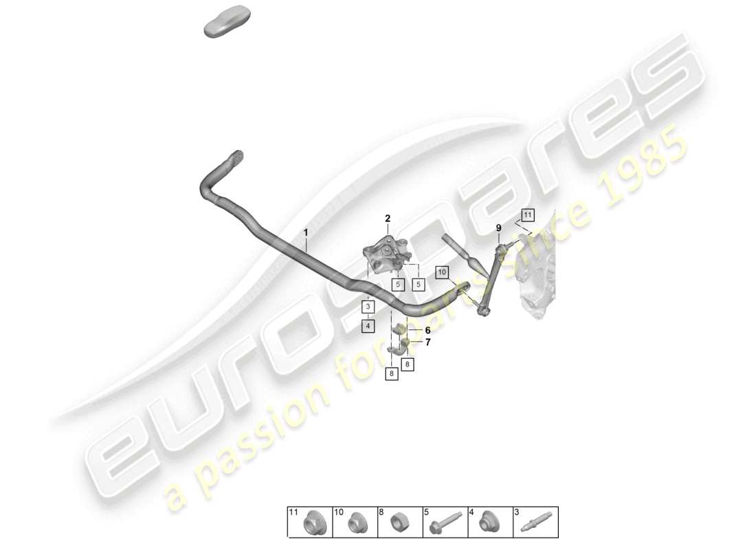 porsche 2025 (992-2 gt3) stabilisator koppelstange teilediagramm