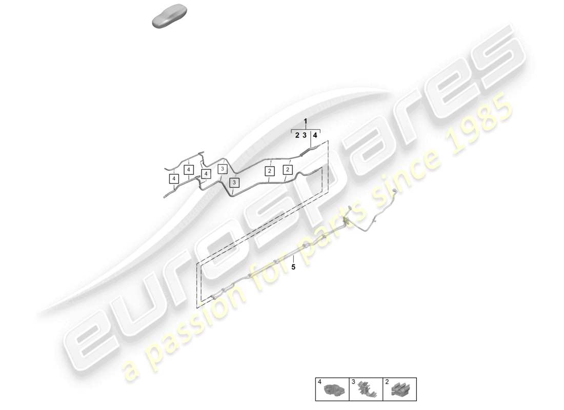 porsche 2025 (992-2 gt3) kraftstoffleitung hinten ersatzteildiagramm