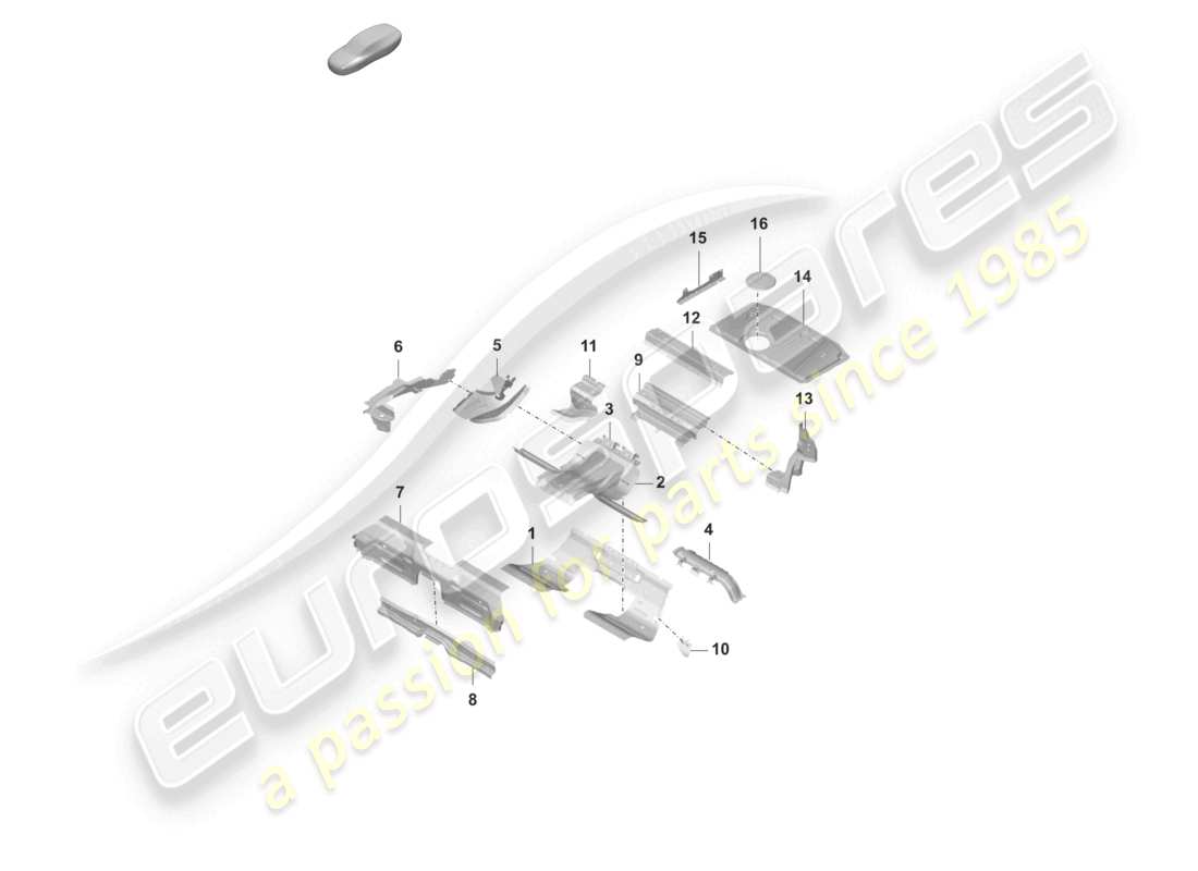 porsche 2023 (taycan 9j1-1) hinteres ende hintere bodenplatte sitzstütze teilediagramm
