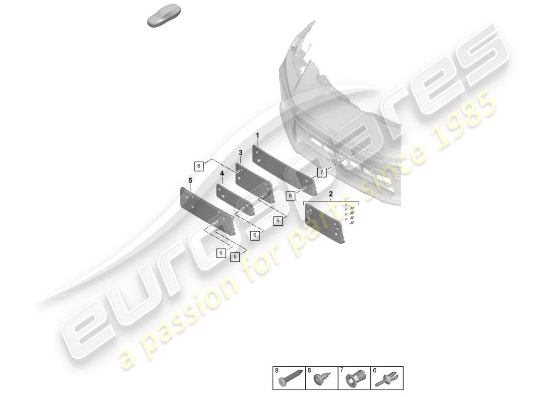porsche 2025 (panamera 976) kennzeichenhalter ersatzteildiagramm