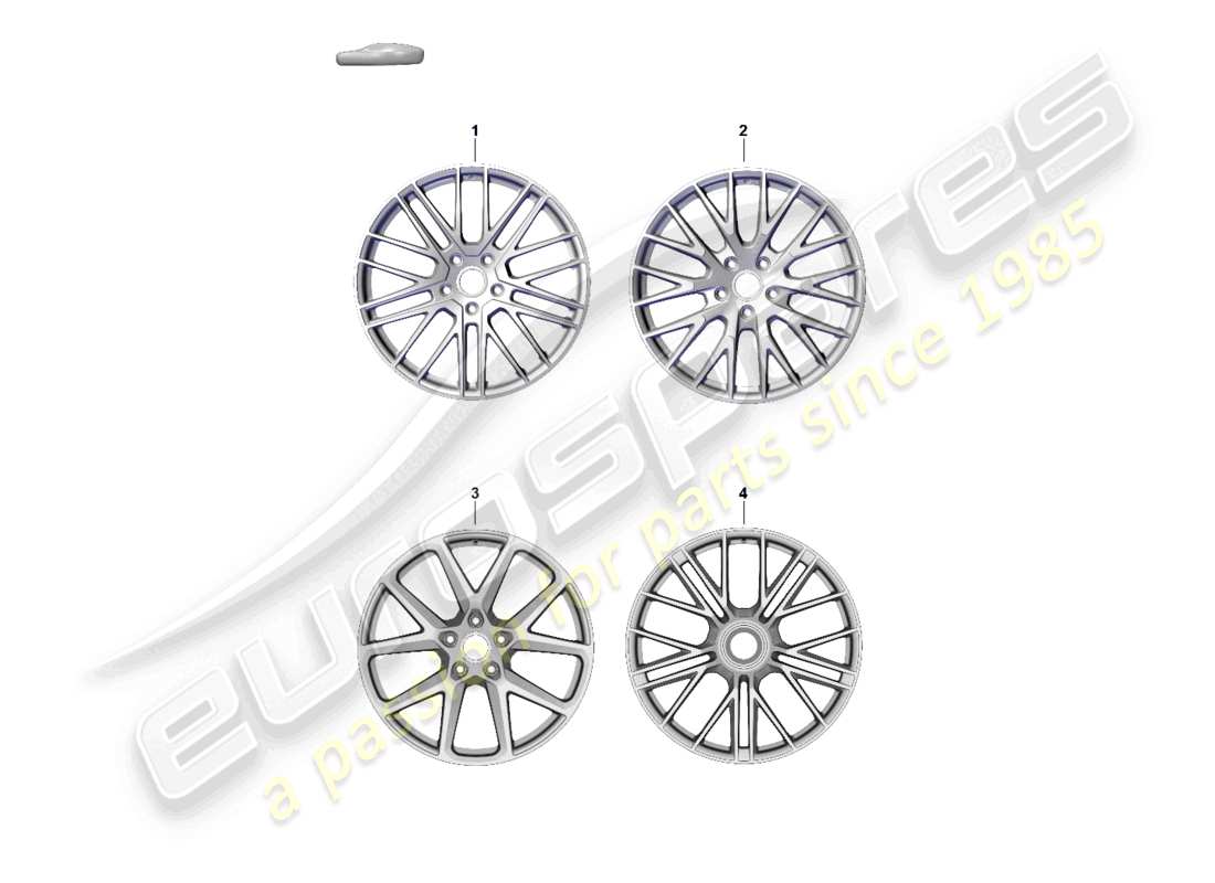 porsche 2025 (panamera 976) leichtmetallrad 21 ersatzteildiagramm