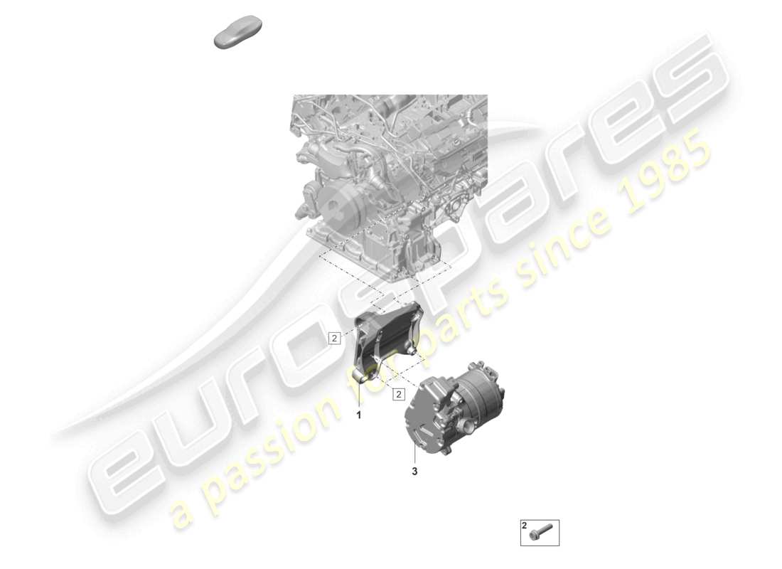 porsche 2023 (panamera 971-2) teilediagramm für poly-v-riemenbefestigungen