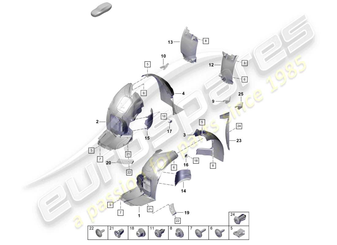 porsche 2023 (718 boxster spyder) zierleisten radkasten ersatzteildiagramm