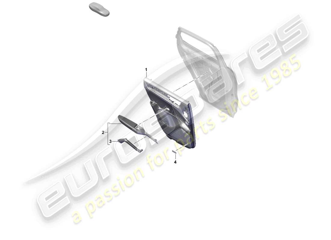 porsche 2025 (cayenne e3 pa) türverkleidungen hintertüren für fahrzeuge mit leder-/dinamica-ausstattung mit sonnenrollo teilediagramm