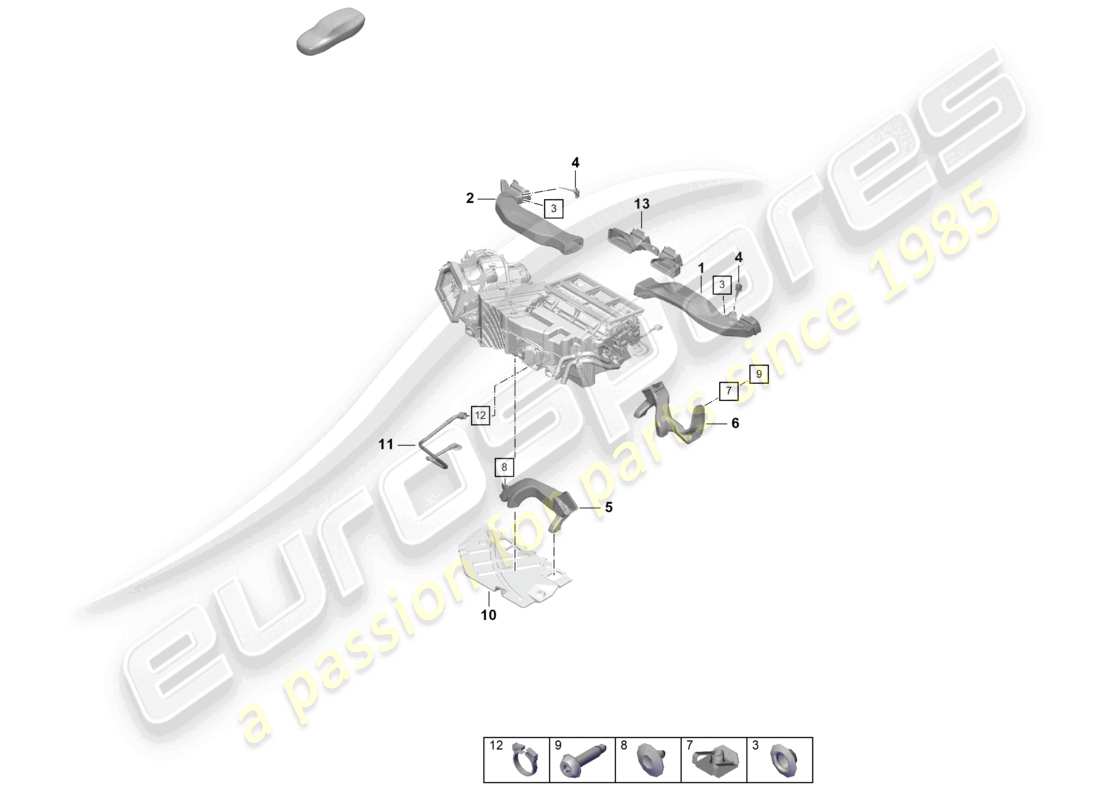 porsche 2021 (718 cayman gt4) air guide ersatzteildiagramm
