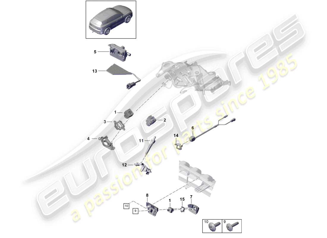 porsche 2025 (cayenne e3 pa) kamera-teilediagramm