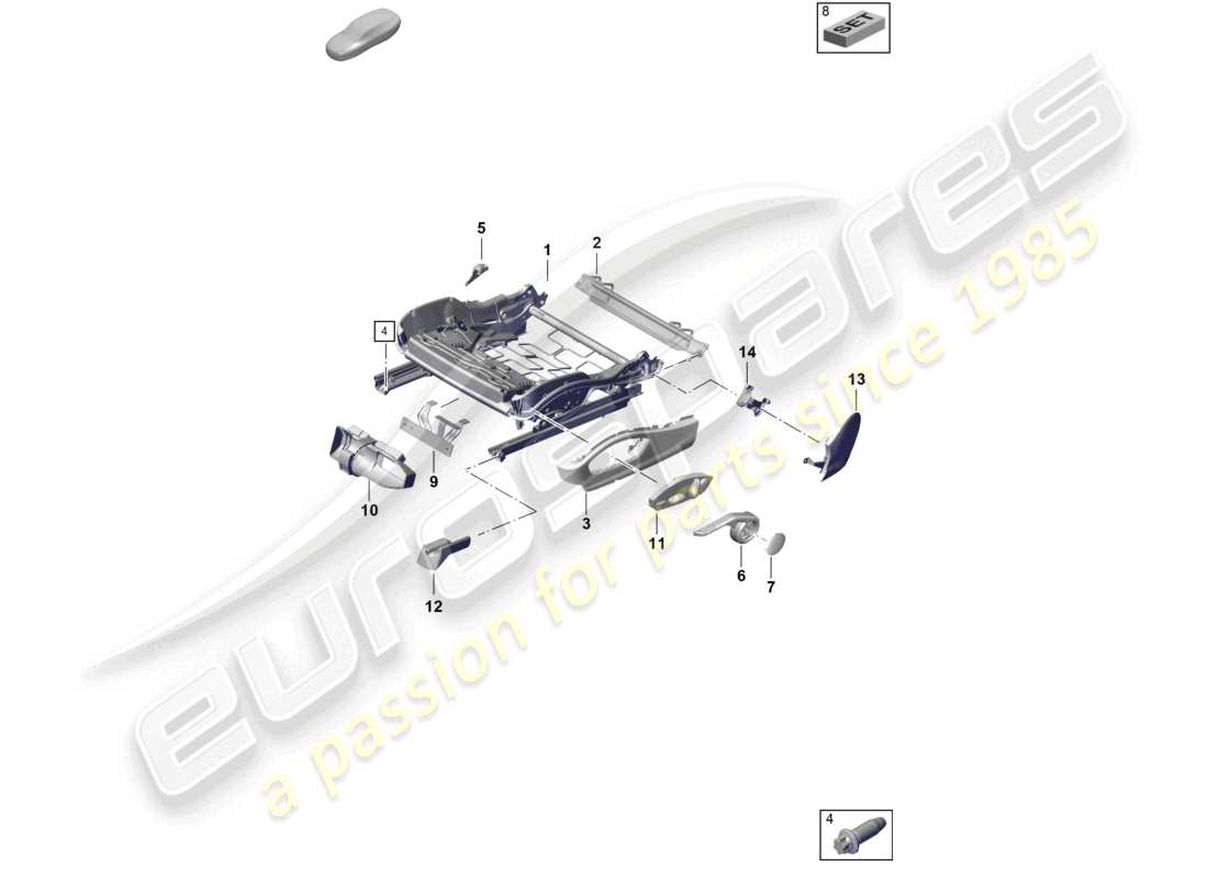 porsche 2021 (718 cayman gt4) sitzrahmen sportsitz plus zubehör blende für schalter teilediagramm