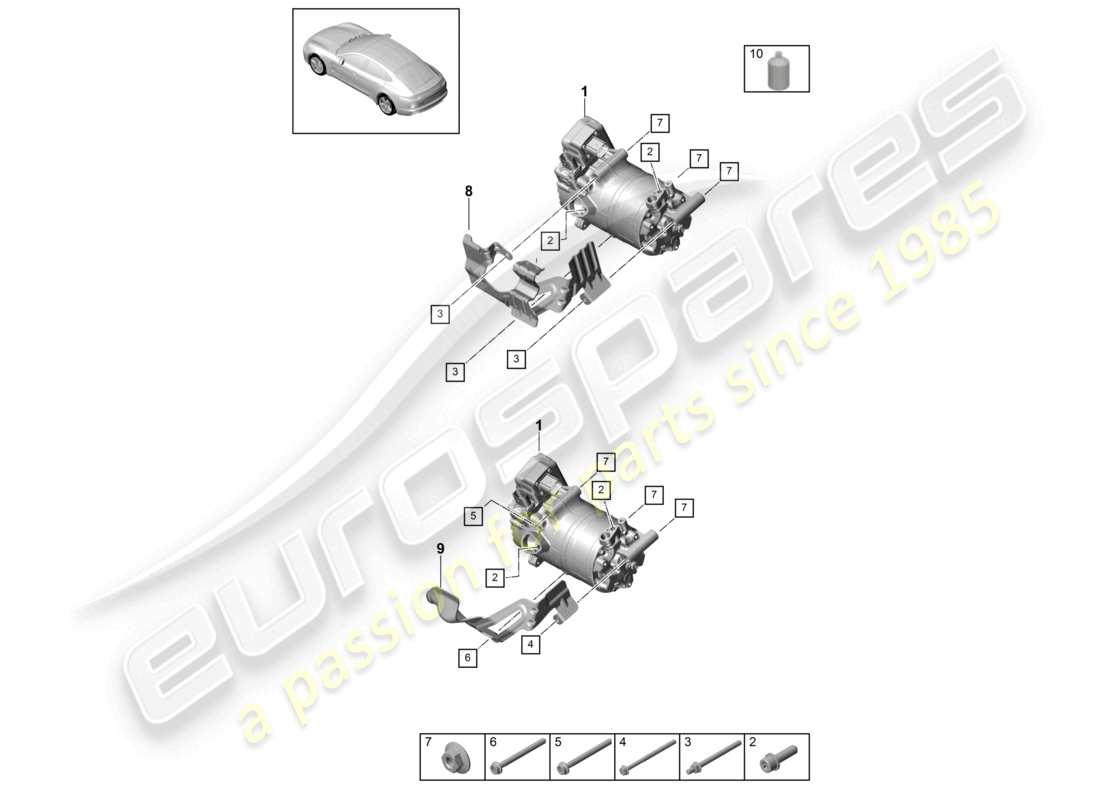 porsche 2021 (panamera 971-1) hybridkompressor für klimaanlagen r1234yf teilediagramm