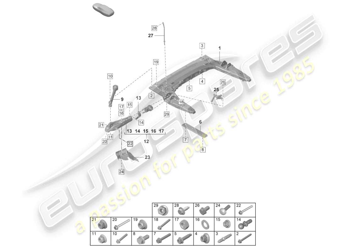 porsche 2026 (992-2 gt3/rs/st) querträger querlenker unten teilediagramm