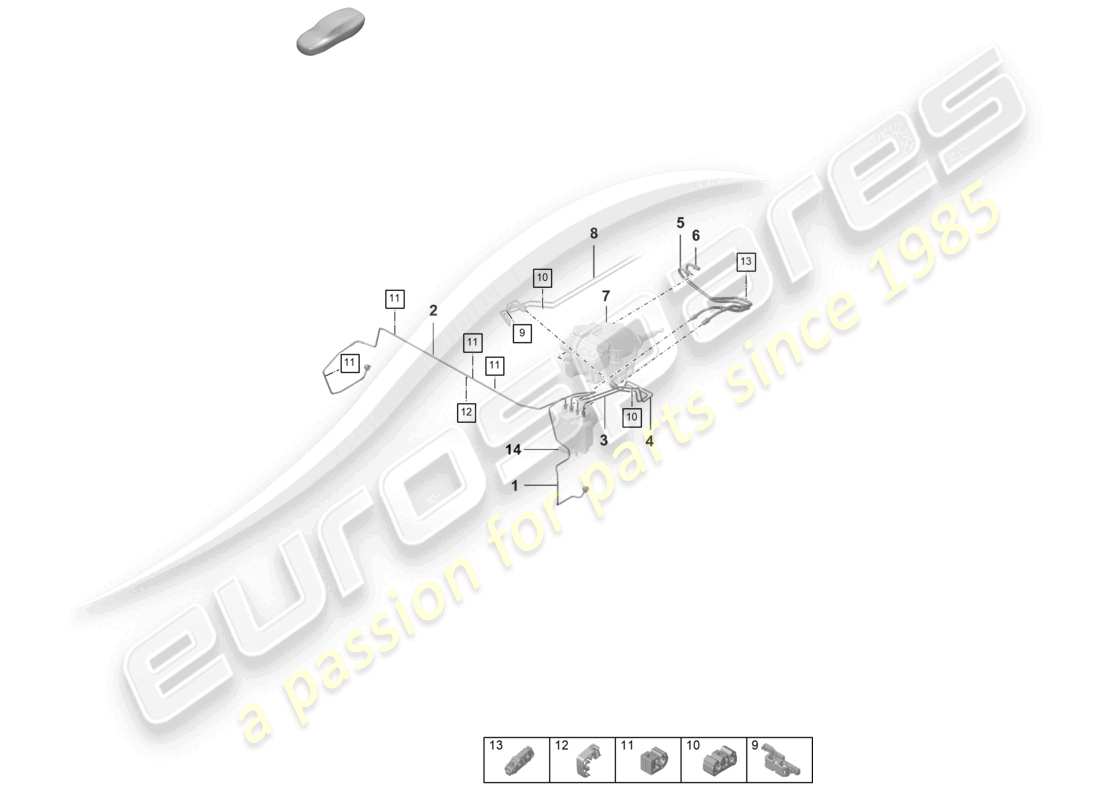 porsche 2024 (992-2) bremsleitung vorderes ende teilediagramm