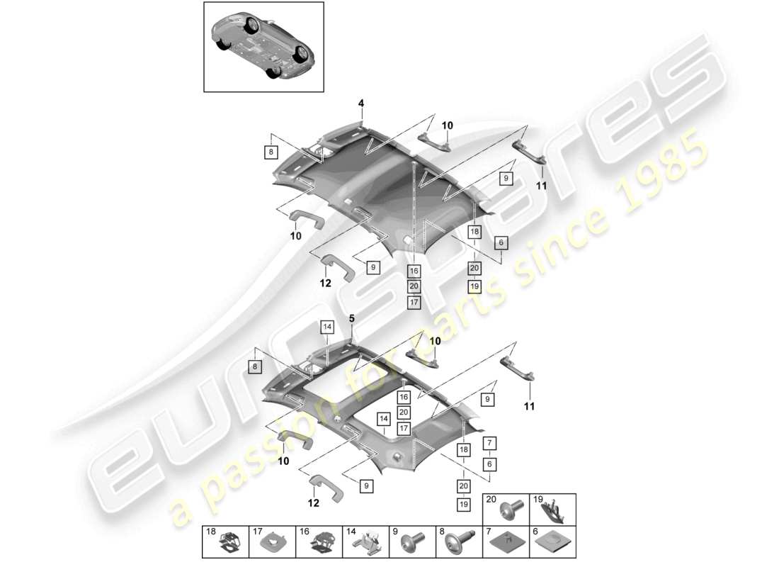 porsche 2021 (panamera 971-1) zubehör zubehör teilediagramm