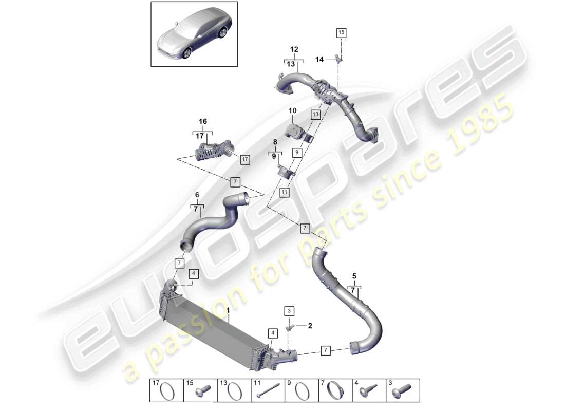 porsche 2021 (panamera 971-1) ladeluftkühler-druckrohr teilediagramm