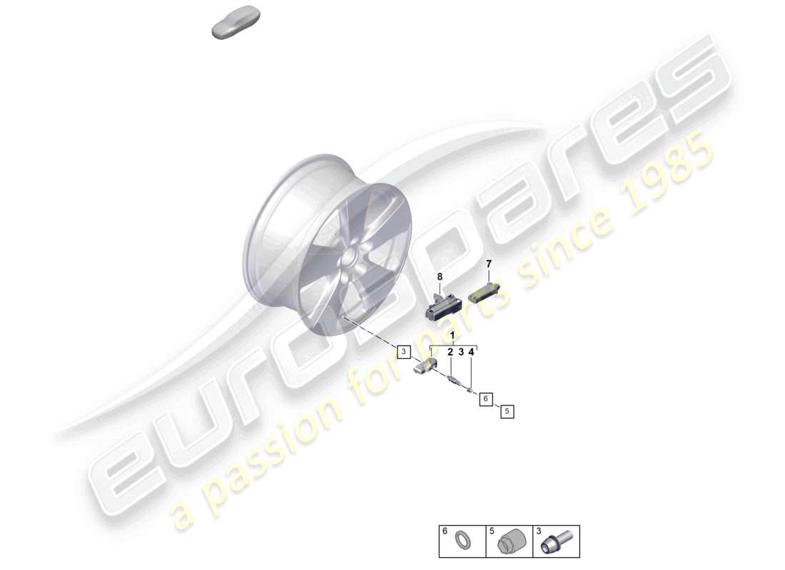 porsche 2025 (cayenne e3 pa) reifendruck-kontrollsystem teilediagramm