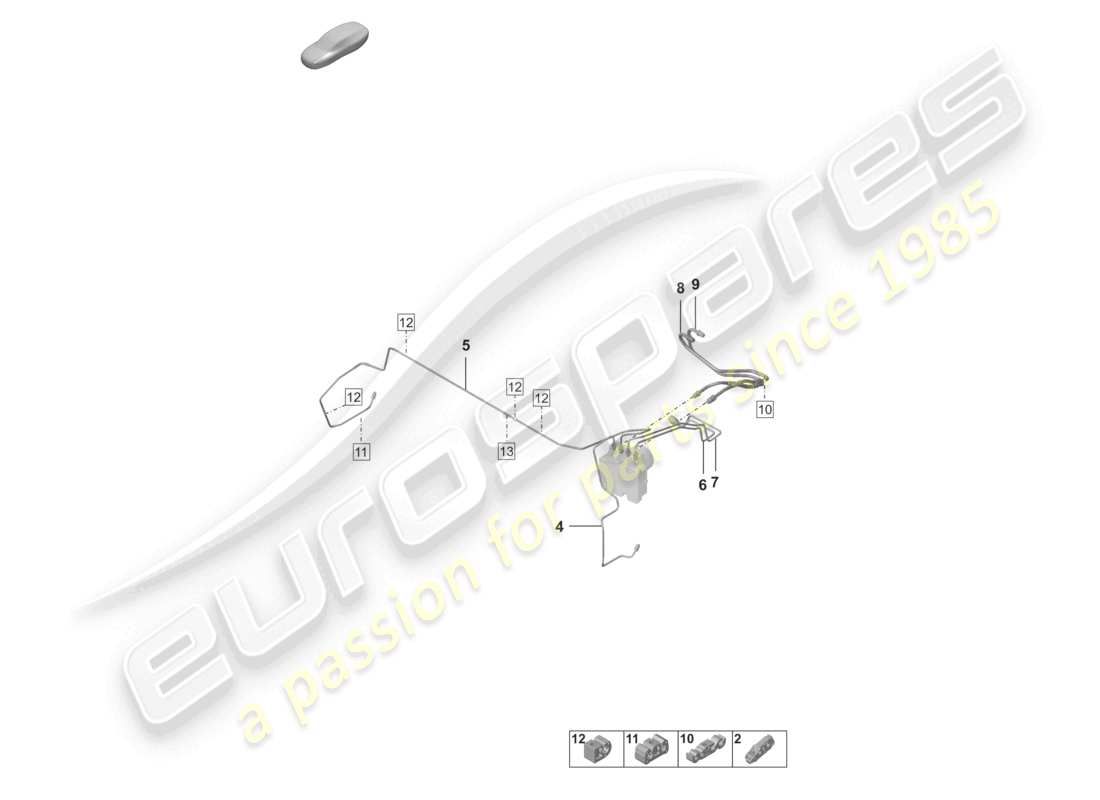 porsche 2023 (992-1) bremsleitung vorne vorderes ende teilediagramm