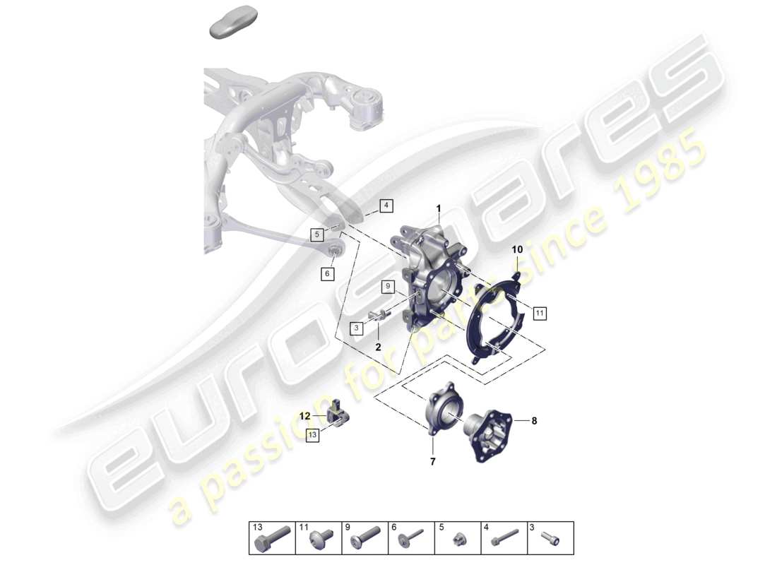 porsche 2025 (cayenne e3 pa) radträger radnabe teilediagramm