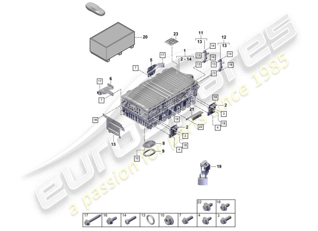 porsche 2025 (cayenne e3 pa) hybrid batterie teilediagramm