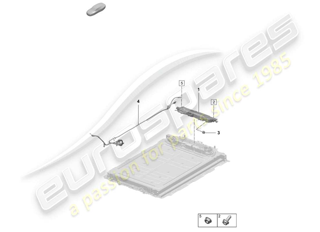 porsche 2025 (macan-e) ersatzbatterie elektroantrieb steuergerät zur batterieüberwachung teilediagramm