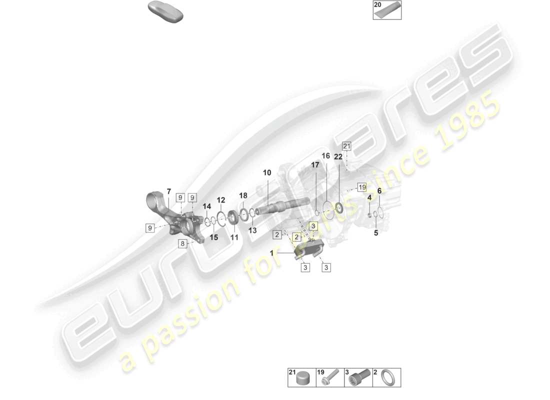 porsche 2023 (taycan 9j1-1) hinterachsdifferential einzelteile ersatzteilübersicht
