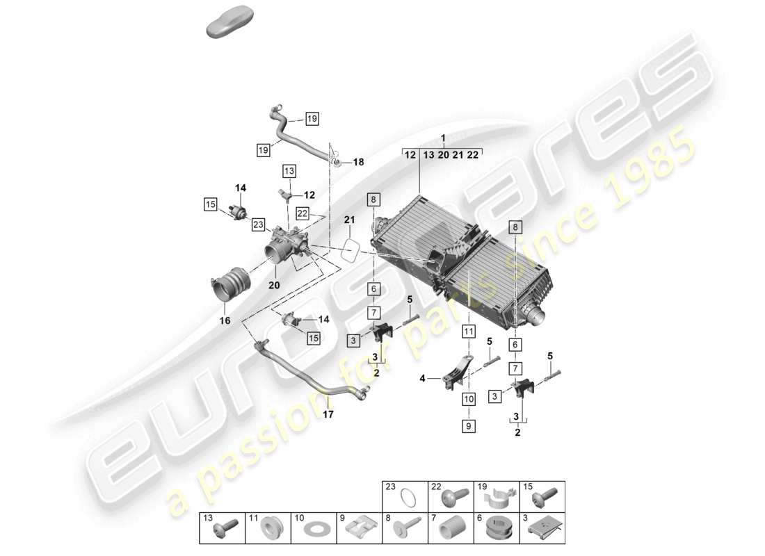 porsche 2022 (992-1 turbo / s) ladeluftkühler - teilediagramm