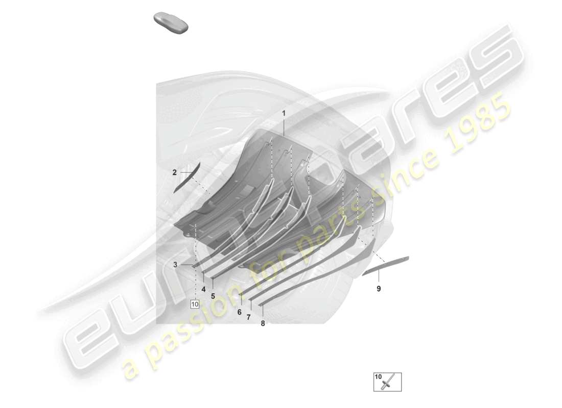 porsche 2021 (992-1 gt3/rs/st) unterbodenverkleidung heckdiffusor einzelteile teilebild