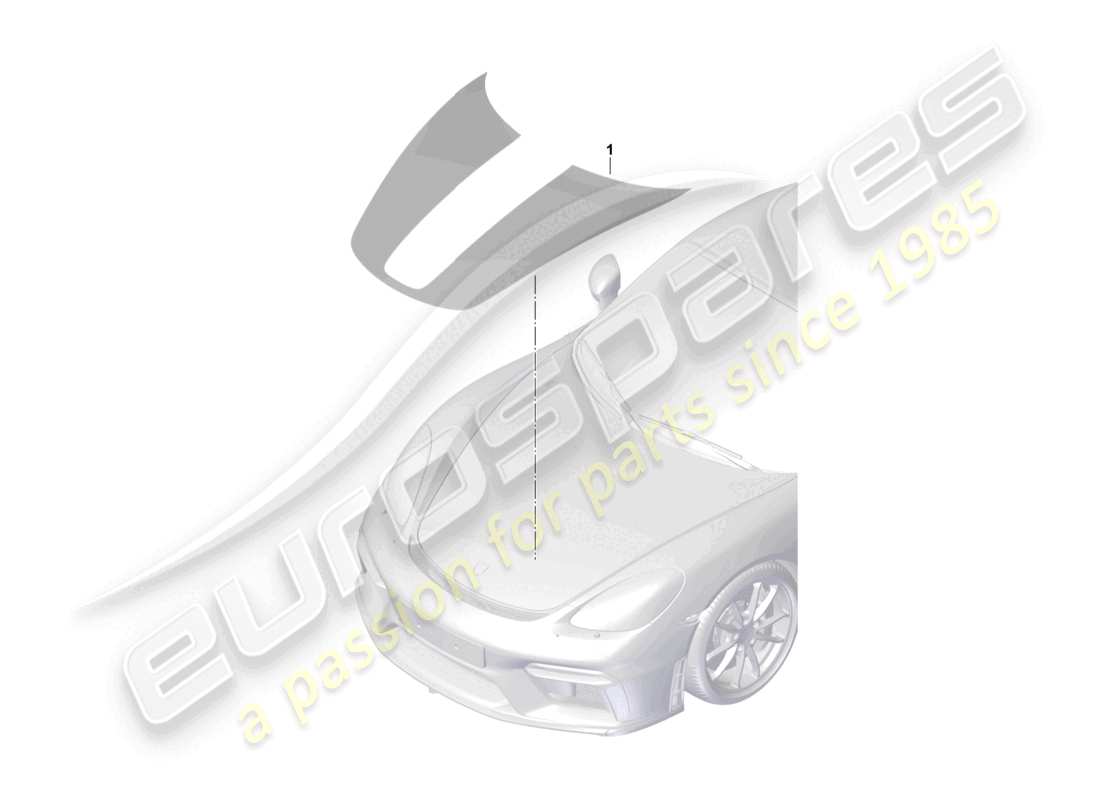 porsche 2023 (718 cayman gt4) malerei-schablone teilediagramm