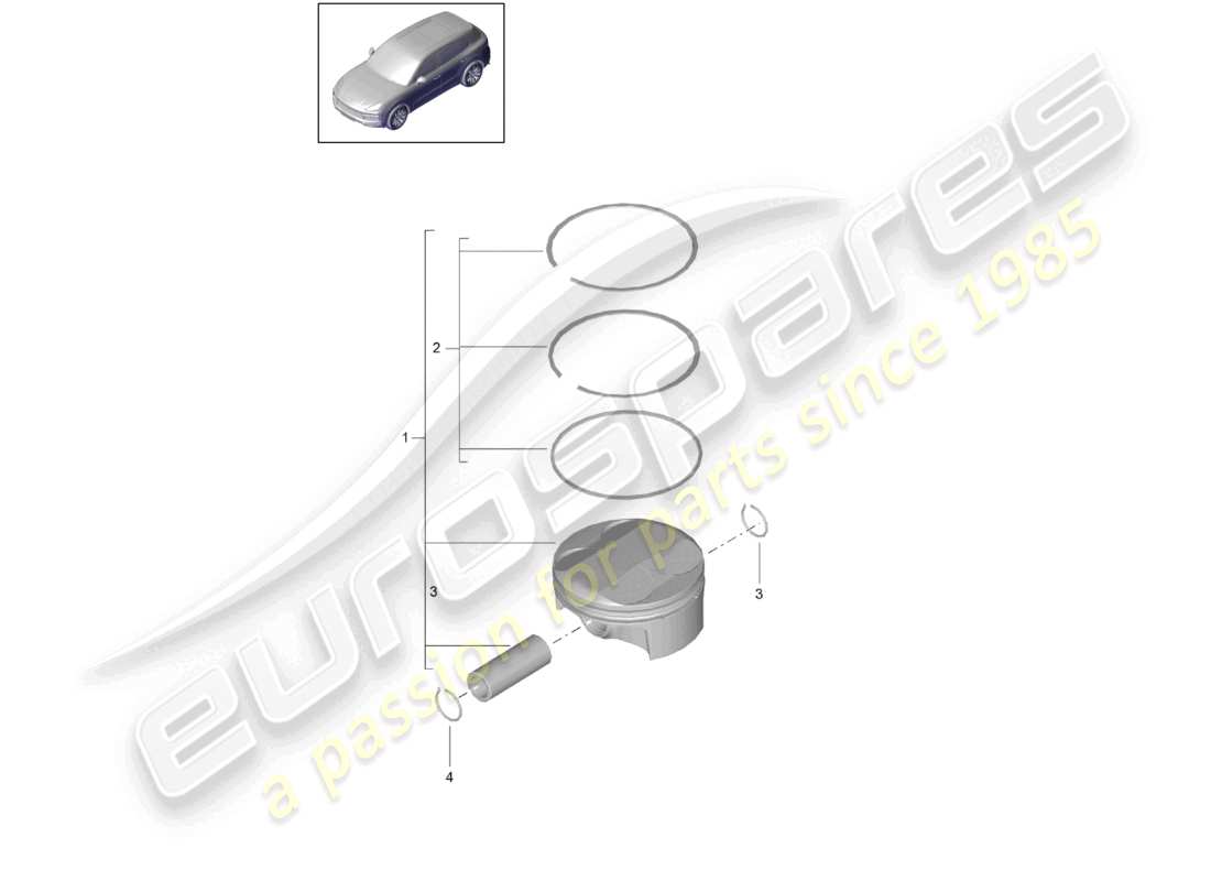 porsche 2024 (cayenne e3 9ya/9yb) kolben teilediagramm