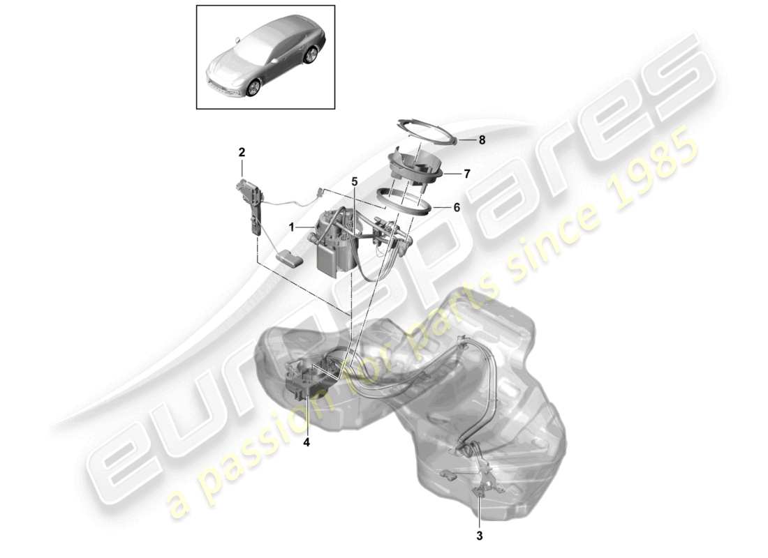 porsche 2021 (panamera 971-1) kraftstoffpumpe saugstrahlpumpe teilediagramm