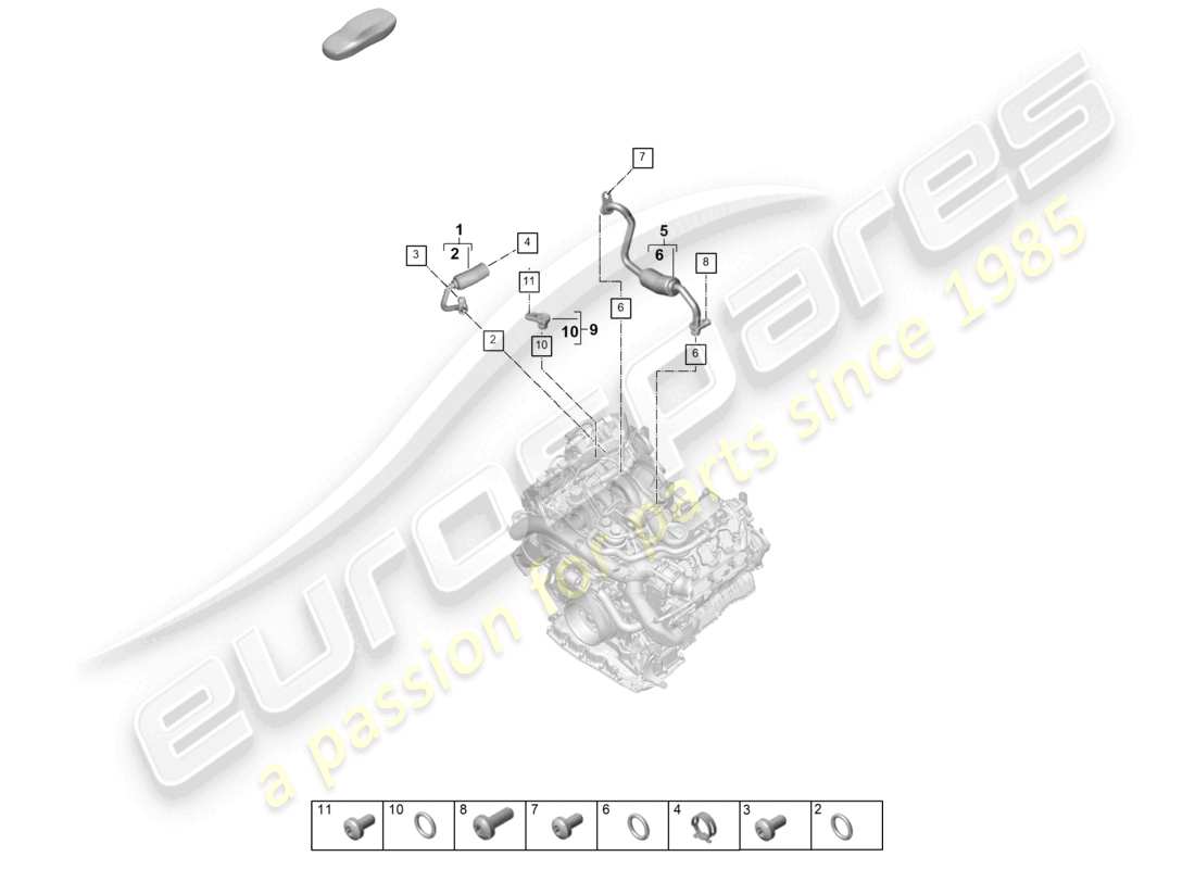 porsche 2025 (cayenne e3 pa) kühlmittelkühlsystem für turbolader teilediagramm