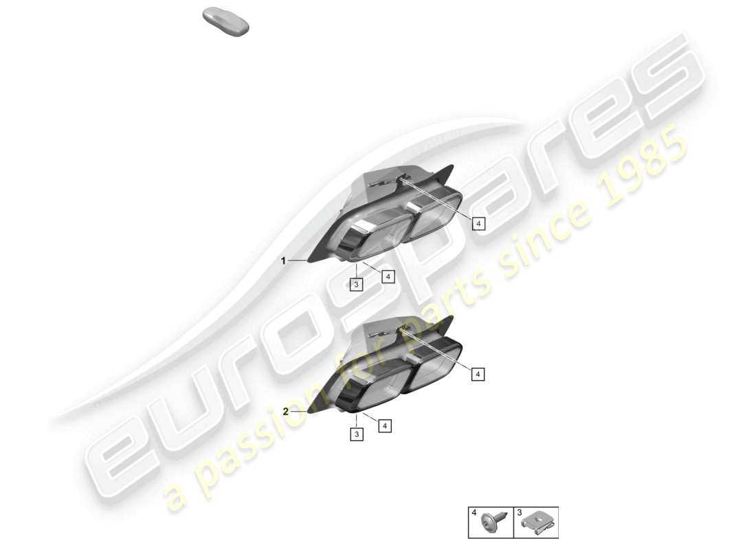 porsche 2025 (992-2 turbo / s) auspuffendrohr teilediagramm
