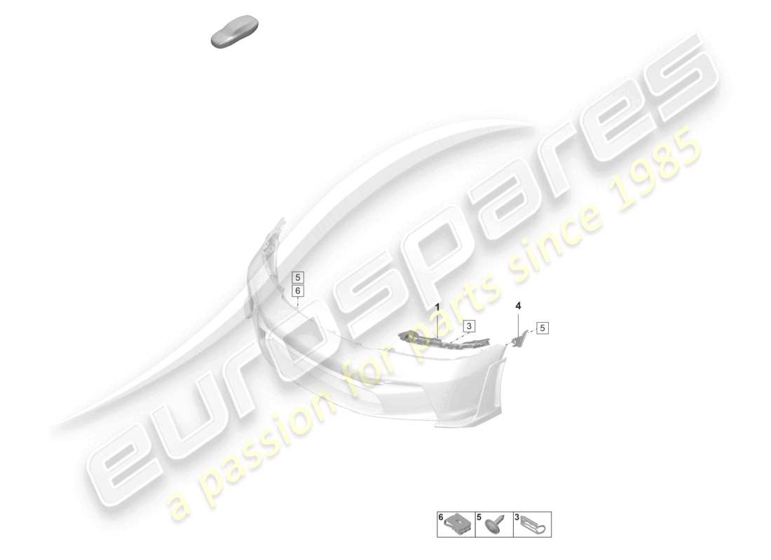 porsche 2023 (992-1 gt3/rs/st) stoßfängerbefestigungen gt3 rs-teilediagramm