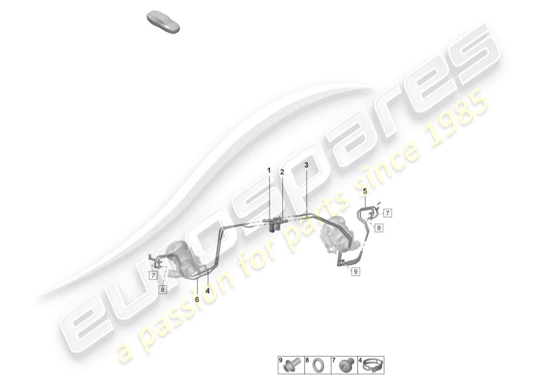 porsche 2022 (992-1 turbo / s) abgasturbolader kühlmittelrohr teilediagramm
