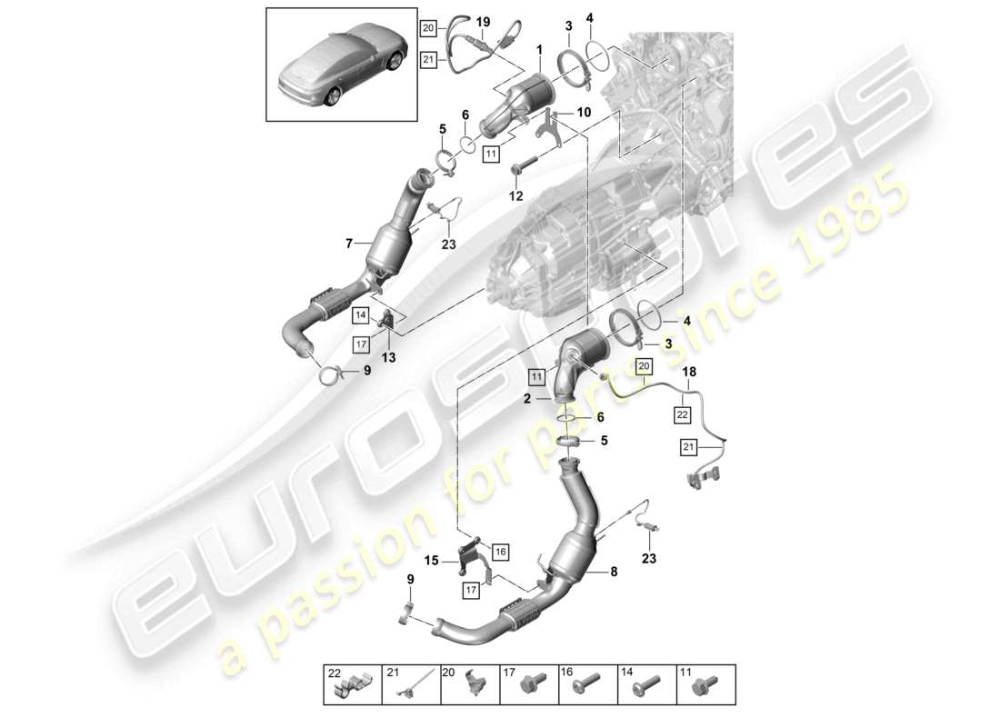 porsche 2021 (panamera 971-1) abgasanlage katalysator lambdasonde d - 17.06.2019>> teilediagramm