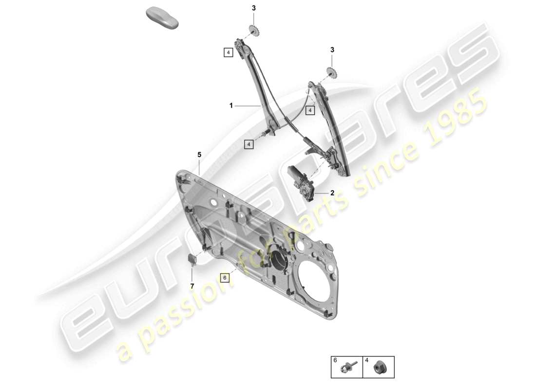 porsche 2021 (718 cayman gt4) fensterheber teilediagramm