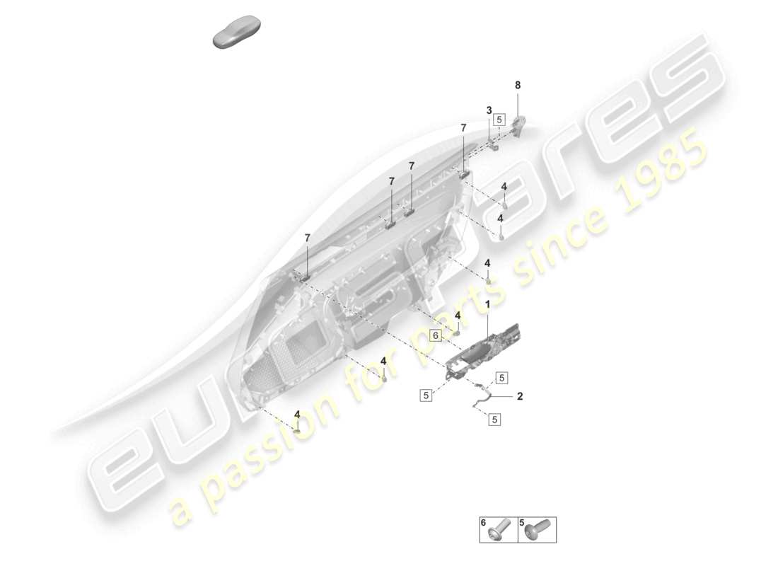 porsche 2024 (992-2 gt3/rs/st) türverkleidung befestigungsteile zubehör teilediagramm