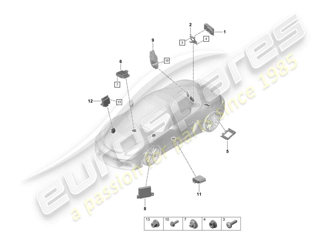 porsche 2023 (718 boxster spyder) steuergeräte ersatzteildiagramm