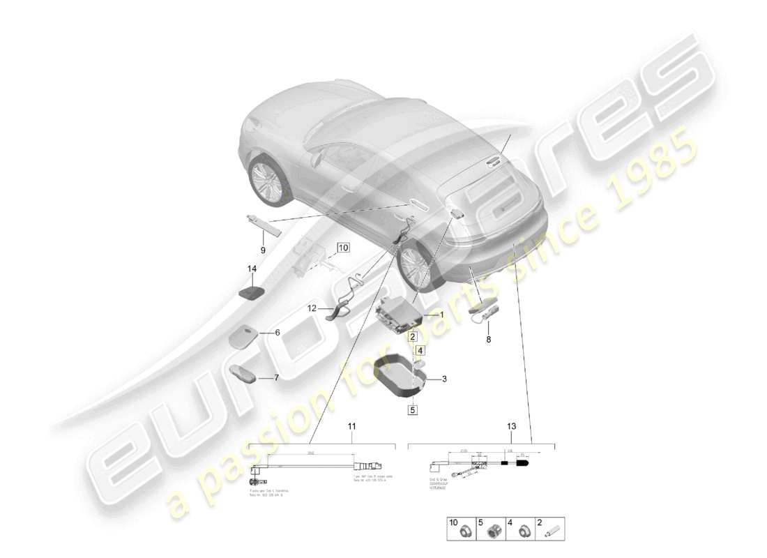 porsche 2021 (macan) einzelteile vts fahrzeugortung fahrerkarte teilediagramm