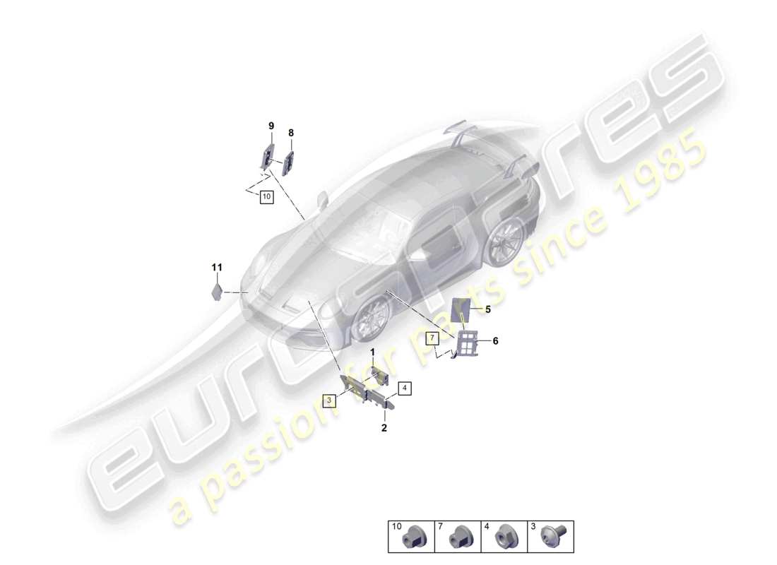 porsche 2026 (992-2 gt3) steuergeräte steuergerät für fahrerassistenzsysteme steuergerät für thermomanagement steuergerät (bcm) für klimasystem & ob-stromversorgung steuergerät für garagentoröffnung teilediagramm