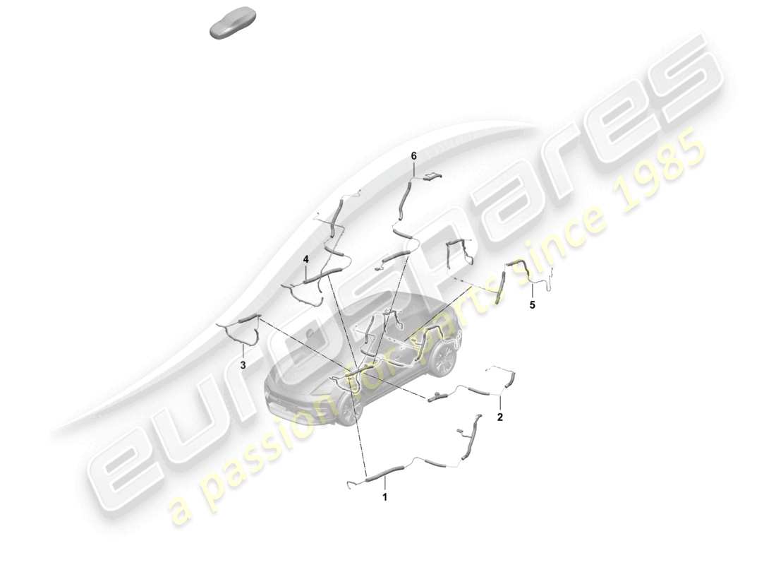 porsche 2025 (macan-e) teilabschnitt kabelbaum hinten teilediagramm