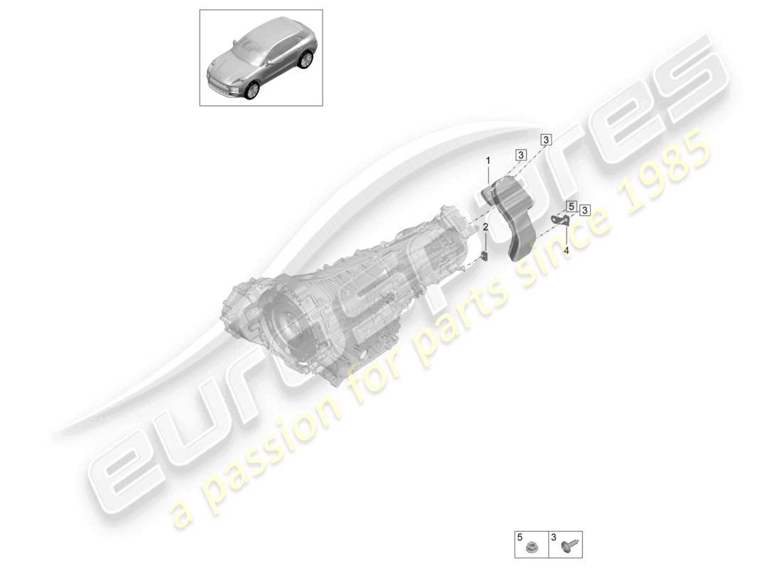 porsche 2021 (macan) luftführung verteilergetriebe teilediagramm
