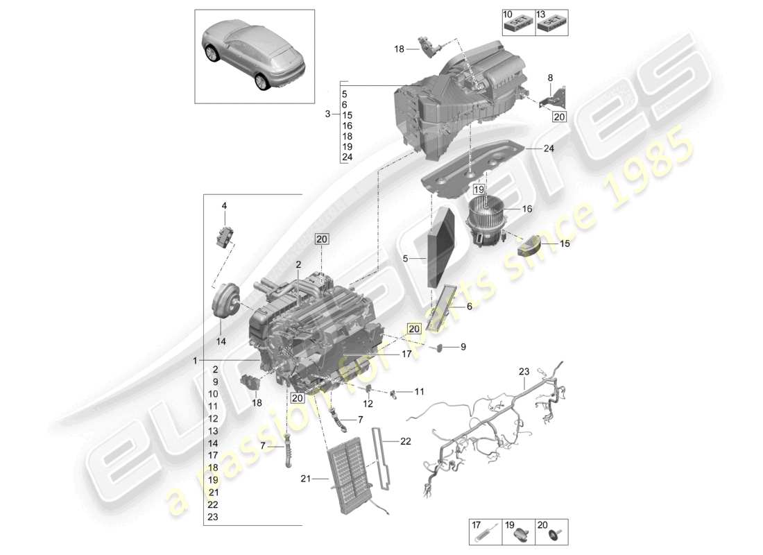 porsche 2021 (macan) klimaanlage r1234yf teilediagramm