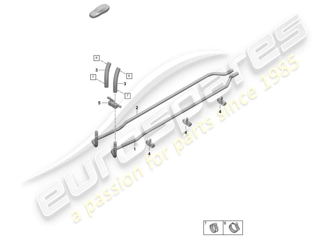 porsche 2026 (992-2 gt3) heizung, klimaanlage tunnel kühlmittelleitung teilediagramm